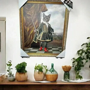 Carol Lew Cat Canvas Print Giclee Stretched Wall Art Victorian 21x17